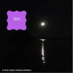 Moon on water with title Sin