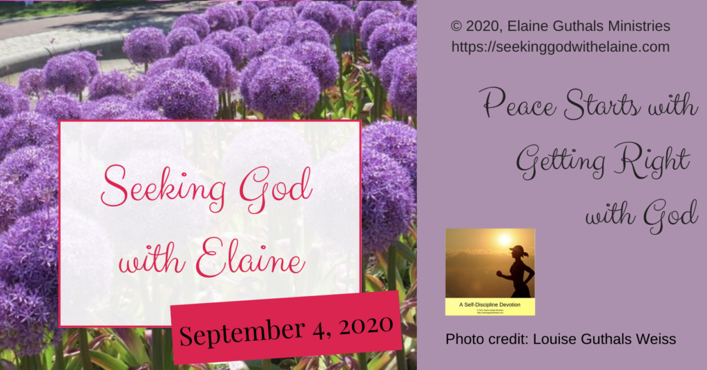 Flowers with title Peace Starts with Getting Right with God