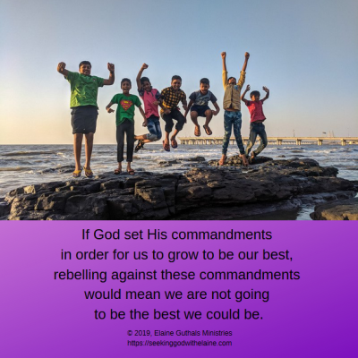 If God set His commandments in order for us to grow to be our best, rebelling against these commandments would mean we are not going to be the best we could be.
