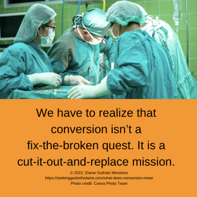 We have to realize that conversion isn’t a fix-the-broken quest. It is a cut-it-out-and-replace mission.