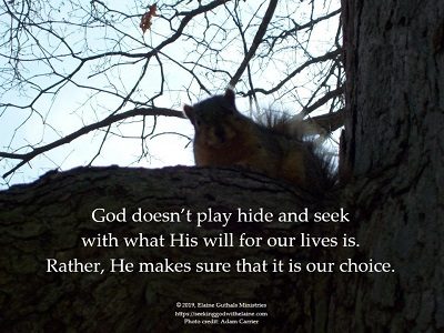 God doesn’t play hide and seek with what His will for our lives is. Rather, He makes sure that it is our choice.