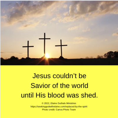 Jesus couldn’t be Savior of the world until His blood was shed.