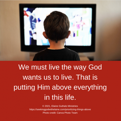 We must live the way God wants us to live. That is putting Him above everything in this life.