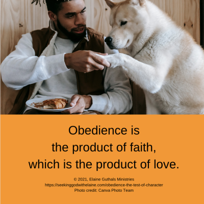 Obedience is the product of faith, which is the product of love.