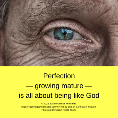 Perfection — growing mature — is all about being like God