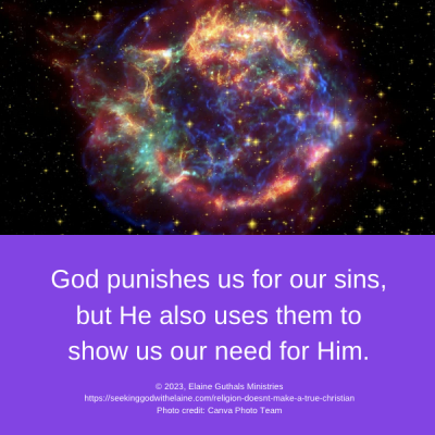 God punishes us for our sins, but He also uses them to show us our need for Him.
