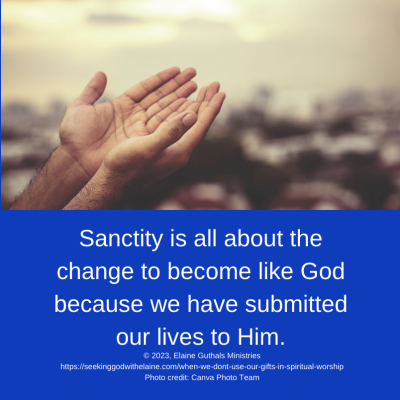 Sanctity is all about the change to become like God because we have submitted our lives to Him.